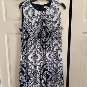 Calvin Klein Trapeze Sleeveless Round Neck Dress Size Large